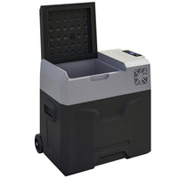 Outsunny - Réfrigérateur de voiture 50 litres pour camping, voyage, pique-nique, jusqu’à -20℃, gris-La température la plus basse peut atteindre -20°C pour les aliments, collations, boissons  