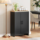 HOMCOM - Buffet moderne 23,6 po L avec rangement - noir-Les étagères réglables s’adaptent à des objets de différentes hauteurs 