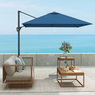 Outsunny - Parasol suspendu carré de patio 8 pi L x 8 pi l avec rotation à 360°, bleu marine-Aération supérieure assurant une bonne circulation de l'air et empêchant le basculement  