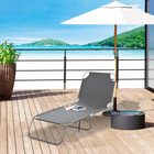 Outsunny - Chaise longue pliante d’extérieur pour terrasse - jardin - bord de piscine - gris-Tissu Oxford de qualité, solide, respirant et confortable