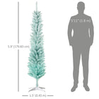 HOMCOM - Arbre de Noël artificiel fin de 6pi - bleu dégradé-Il est peu probable que les branches ignifuges prennent feu ou causent de graves dommages domestiques  