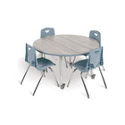Jonti-Craft - Table d'activités ronde Berries - 48" de diamètre - 15-24"H - Bois flotté gris/bleu côtier-Construction KYDZStrong