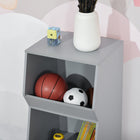 HOMCOM - Armoire de rangement pour enfants avec 3 étagères pour salle de jeux, chambre - gris-Conception ergonomique adaptée à la taille de votre enfant  
