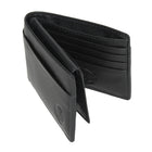 Club Rochelier - Portefeuille mince pliable pour homme avec carte d'identité amovible - Noir-2 poches fendues