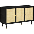 HOMCOM - Buffet 47,2 po L - noir-Grand espace de rangement avec deux armoires de rangement 