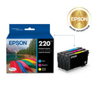 Epson - T220 Cartouche d'encre - Capacité standard - Emballage mixte – Couleurs-L'emballage multiple pratique contient des cartouches de couleurs individuelles (jaune, cyan et magenta)