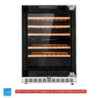 Kucht - Cellier 24 po, 52 bouteilles, double zone - Prêt pour panneau-Prêt pour panneau (Panel‑Ready) : accepte l’installation d’un panneau d’armoire à l’avant pour harmoniser le cellier au design de votre cuisine ou l’intégrer discrètement, à l’abri des regards.