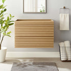 Modway - Render Fixation murale de 30" Armoire de toilette de salle de bain (lavabo non inclus) - Chêne-Coiffeuse à grains de noyer
