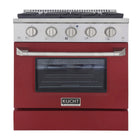 Kucht - 30 po Série KNG Cuisinière Pro Style au gaz propane - Acier inoxydable/Rouge-Cuisez et pâtissez comme un pro grâce au four à convection extra-grand offrant une capacité de 4,2 pi³, une configuration à cinq grilles et une vaste fenêtre d’observation