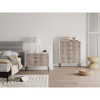 Manhattan Comfort - DUMBO commode moderne et commode haute à 5 tiroirs - blanc et gris - ensemble de 2-Comprend 8 tiroirs à extension totale conçus avec des lignes nervurées texturées verticales