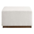 Modway - Tilden Grande boucle carrée de 28" Rembourré Ottoman - Noyer des nuages-Capacité de poids : 506 lbs.