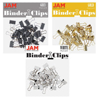 JAM Paper - Assortiment de pinces à baguette colourées - très petites - 3/5 po (15 mm) - couleurs professionnelles assorties - 90 pinces/paquet-Couleurs professionnelles assorties (Blanc, Or, Gris)