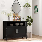 HOMCOM - Buffet de cuisine 39,4 po L - noir-Le cadre en MDF rend la table stable 