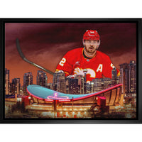 MacKenzie Weegar 20x29 Flames Skyline-H - Toile encadree - 31" x 22"-Impression sur toile de qualité supérieure avec bordures enveloppées
