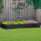 Outsunny - Jardin surélevé galvanisé 8 pi x 3 pi x 1 pi - gris-Empêche efficacement la croissance des mauvaises herbes et assure un bon drainage grâce à son fond ouvert 