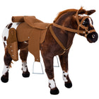 Qaba - Standing Ride-On horse - brown-Le design réaliste du cheval stimule le jeu imaginatif des enfants 