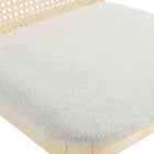Modway - Monarch Bois et rotin Fauteuil d’appoint de salle à manger - Ivoire blanc ancien tissé naturel à bruyère-9