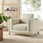 Modway - Roscoe Tissu Fauteuil - Ivoire-Cadre en bois vieilli séché au four