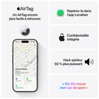 Apple - AirTag (2e génération), Paquet de 4-L’AirTag (2e génération) fonctionne plus d’un an avec une pile standard facile à remplacer quand votre iPhone vous signale qu’elle est à plat