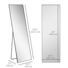 HOMCOM - Miroir pleine longueur sur pied ou mural - 19,7 po l x 63,6 po H - noir-Support en acier pour assurer la stabilité du miroir 
