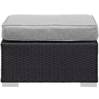 Modway - Gather Terrasse extérieure Ottoman in Gris espresso-Dessus et coussin en verre trempé