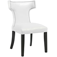 Modway - Curve Chaise à manger - Blanc-Cadre en bois massif