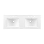 Modway - Cayman Bassin double 48" Lavabo de salle de bain in Blanc-Trous de robinet centraux de 8 pouces