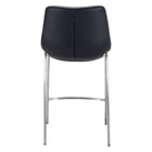 Zuo - Magnus Tabouret de comptoir - Noir/Silver - Ensemble de 2-Garantie limitée de 3 ans