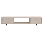 Hudson&Canal - Meuble TV Lucien pour téléviseurs jusqu'à 78" - Blanc Aulne-Un design contemporain moderne peut accueillir des téléviseurs jusqu'à 78 pouces pour votre espace de divertissement