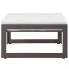 Modway - Fortuna Terrasse extérieure Ottoman in Brun blanc-Coussin en polyester lavable à la machine