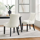 Modway - Marquis Performance Velvet Chaises de salle à manger Ensemble de 2 - Blanc-Rembourrage en mousse dense pour le confort