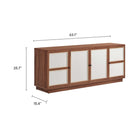 Modway - Capri 63 po Grains de bois TV Console, Noyer-Construction en MDF et panneau de particules