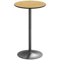 HOMCOM - Table de bar ronde pour 2, montage facile pour bar à domicile, cocktail, bistrot - bois naturel-Accueille confortablement deux personnes pour les espaces de travail partagés 