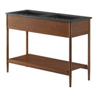 Modway - Zaire 48" Meuble de salle de bain à double lavabo - Noir noyer-Placage de grains de bois