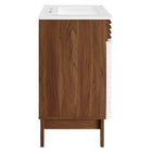 Modway - Render 30" Armoire à coiffeuse de salle de bain - Blanc Noyer Blanc-Comptoir intégré
