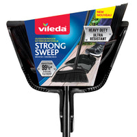 Vileda - Balai Extérieure/Intérieure StrongSweep - Noir-Balai compact doté de poils extra épais, suffisamment puissants pour ramasser les débris lourds tout en restant sans danger pour les planchers de bois franc, poils ultra résistants