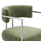 Modway - Huron Dos courbé Tissu et métal Tabouret de comptoir - Feuille d’argent-8
