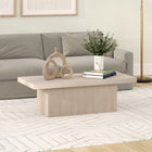 Hudson&Canal - Table basse rectangulaire Torren (122 cm de largeur) - Blanc aulne-Finition en blanc aulne aspect bois