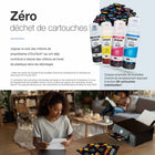 Epson - Imprimante multifonction couleur sans fil EcoTank ET-2900 à réservoirs d’encre géants - Noir-Vitesses d’impression de 11 ppm ISO en noir et 6 ppm ISO en couleurs, sans préchauffage, bac à papier de 100 feuilles, scanneur à plat haute résolution et écran couleur de 3,7 cm (1,44 po) pour simplifier la navigation dans les menus