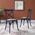 Modway - Gear Fauteuil d’appoint de salle à manger Ensemble de 2 - Bleu Minuit-Aucune assemblée requise