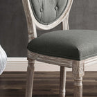 Modway - Arise Français vintage Tissu rembourré Fauteuil d’appoint de salle à manger - Gris naturel-Rembourrage en tissu polyester
