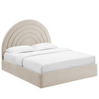 Modway - Solana Arqué Performance Velvet Lit plateforme Queen, Amande-Assemblée requise