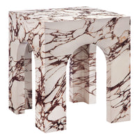 Modway - Valen Carré intérieur - Terrasse extérieure Béton voûté Table d’appoint - Marbre rouge-Conception voûtée unique
