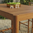 Modway - Eleni Rectangle 56 po Terrasse extérieure Bois teck Bar Table - Naturel-Quatre sièges