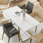 HOMCOM - Table à manger 59 po pour cuisine et salle à manger - blanc-Le plateau spacieux peut accueillir confortablement jusqu'à six personnes 