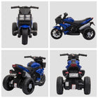 Aosom - moto électrique pour enfants 6v avec musique, jouet à roues - bleu-Moto à pédales, la vitesse peut atteindre un maximum de 3 km/h 