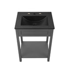Modway - Altura 24" Vanette de salle de bain - Gris Noir-Construction en MDF et panneau de particules