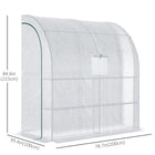 Outsunny - Serre adossée d’extérieur 7 pi x 3 pi x 7 pi-Le cadre en acier massif avec revêtement en poudre offre une grande robustesse, tandis que la bâche en plastique PE résistante aux UV permet à la lumière du soleil de passer  
