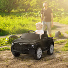 Qaba - Voiture électrique pour enfants sous licence CHEVROLET 12V à télécommande RC - noir-Suspension à ressorts sur les quatre roues et démarrage progressif pour une conduite en douceur
