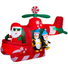 GEMMY - Hélicoptère gonflable de Noël animé avec pingouins parachutistes - 193 cm x 135 cm-Les hélices tournent